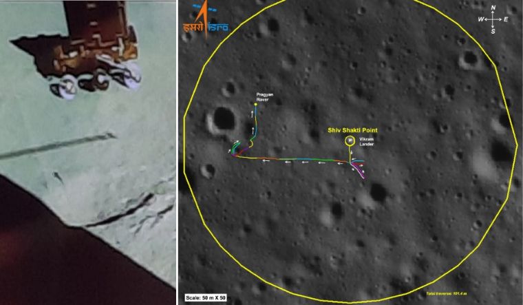 Pragyan rover's journey on the moon from the Shiv Shakti Point